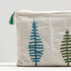  Handcrafted Cotton Recycled Leaf Design Tablet Pouch 