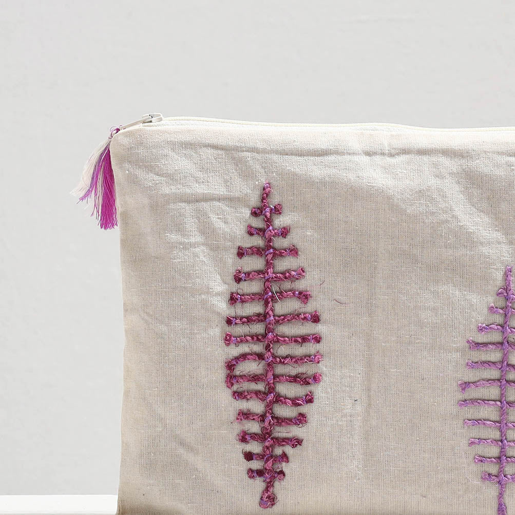  Handcrafted Cotton Recycled Leaf Design Tablet Pouch 