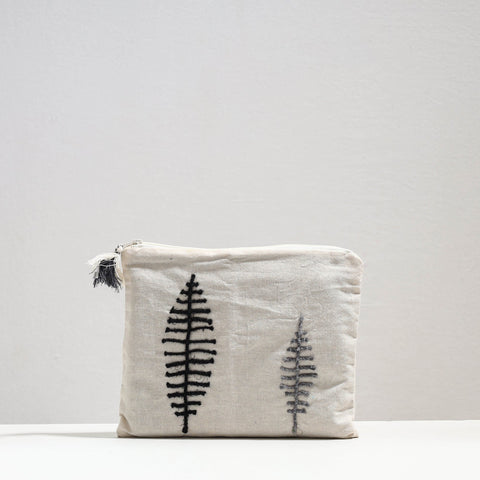  Handcrafted Cotton Recycled Leaf Design Tablet Pouch 