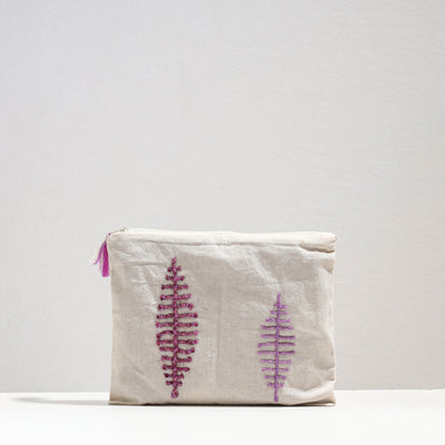  Handcrafted Cotton Recycled Leaf Design Tablet Pouch 