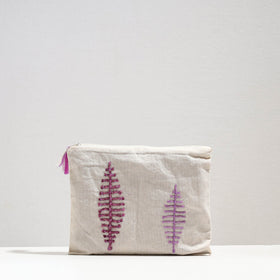  Handcrafted Cotton Recycled Leaf Design Tablet Pouch 