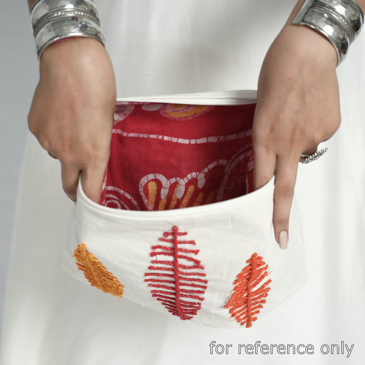  Handcrafted Cotton Recycled Leaf Design Tablet Pouch 