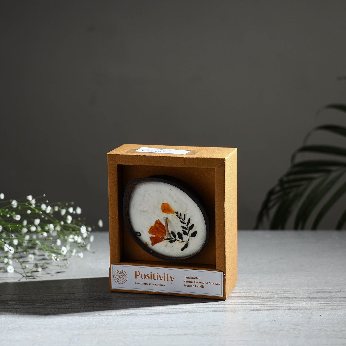 Handcrafted eco-friendly coconut shell lemon grass soy