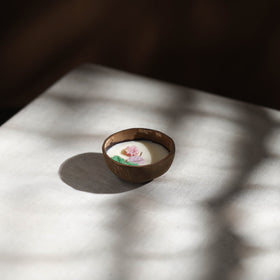 Handcrafted eco-friendly coconut shell tulasi soy scented