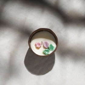 Handcrafted eco-friendly coconut shell tulasi soy scented