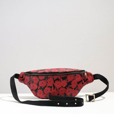  Handcrafted Embossed Leather Fanny Pack / Waist Bag 