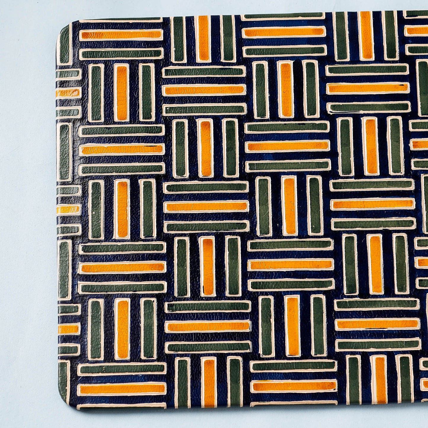  Handcrafted Embossed Leather Mouse Pad 