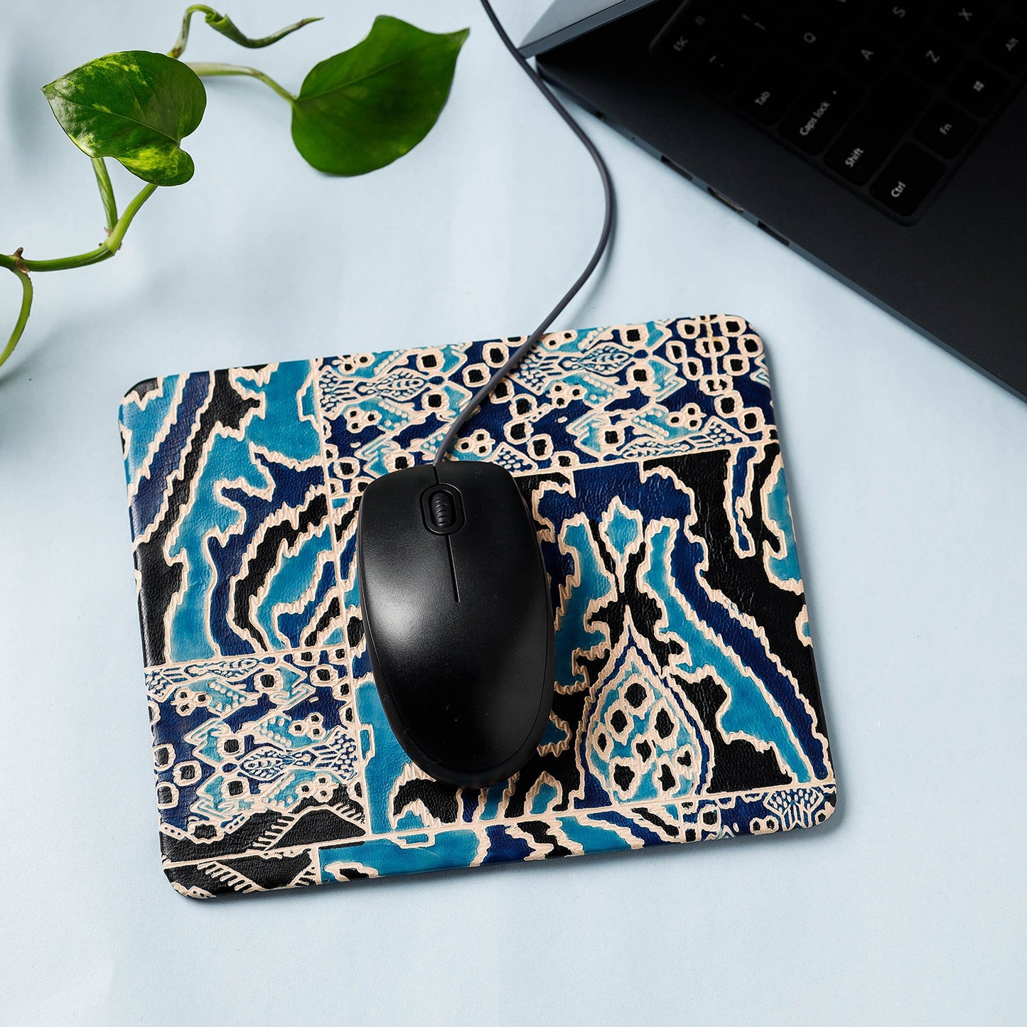  Handcrafted Embossed Leather Mouse Pad 