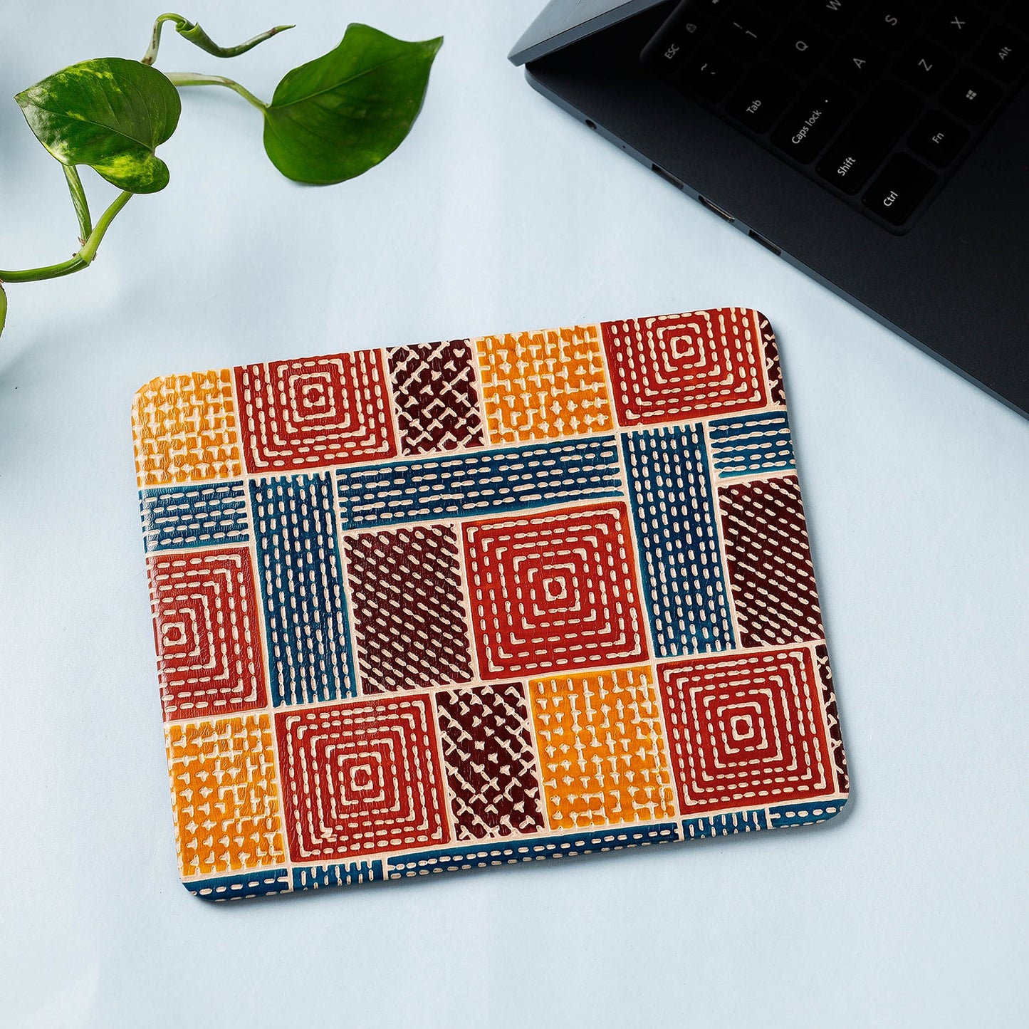  Handcrafted Embossed Leather Mouse Pad 