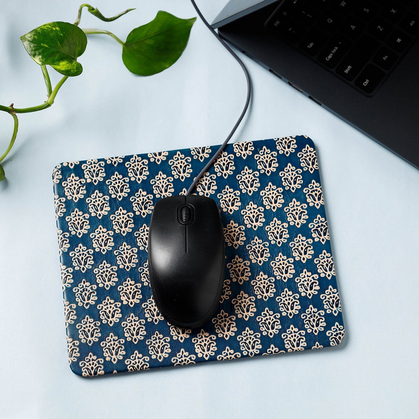  Handcrafted Embossed Leather Mouse Pad 