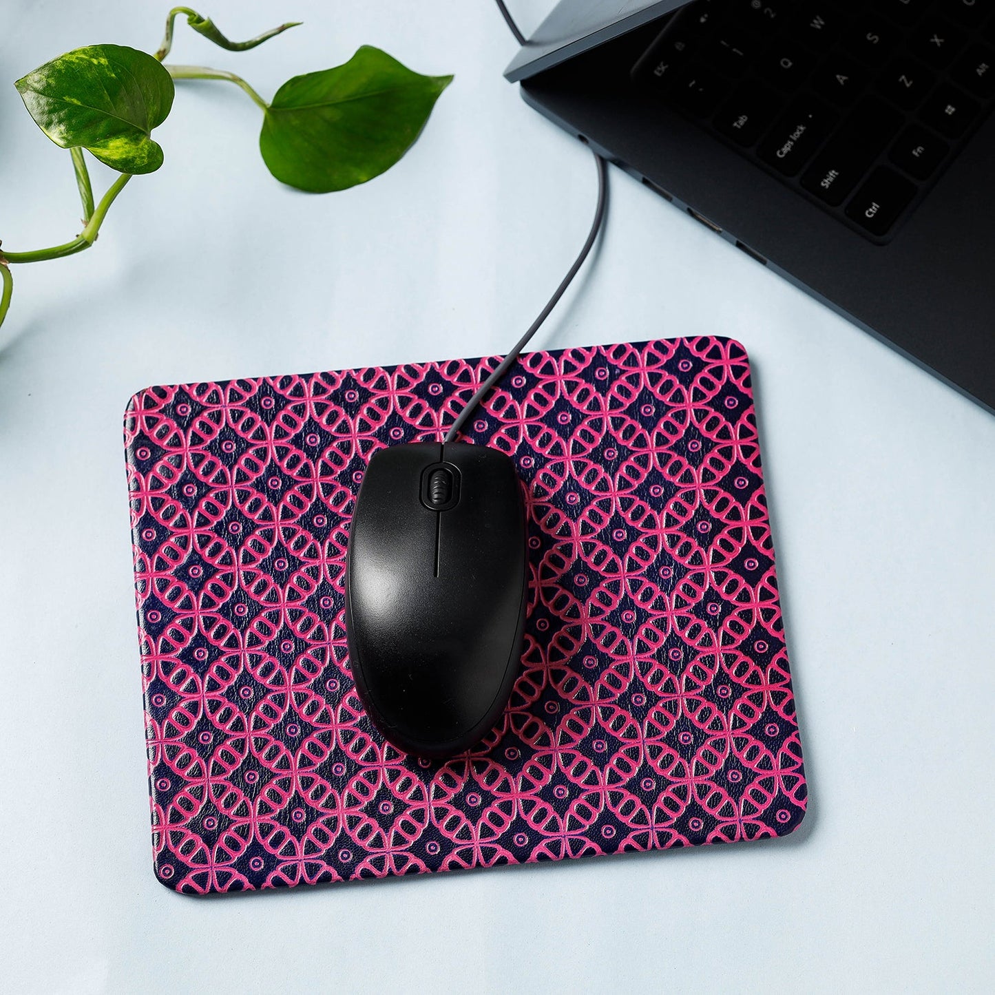  Handcrafted Embossed Leather Mouse Pad 