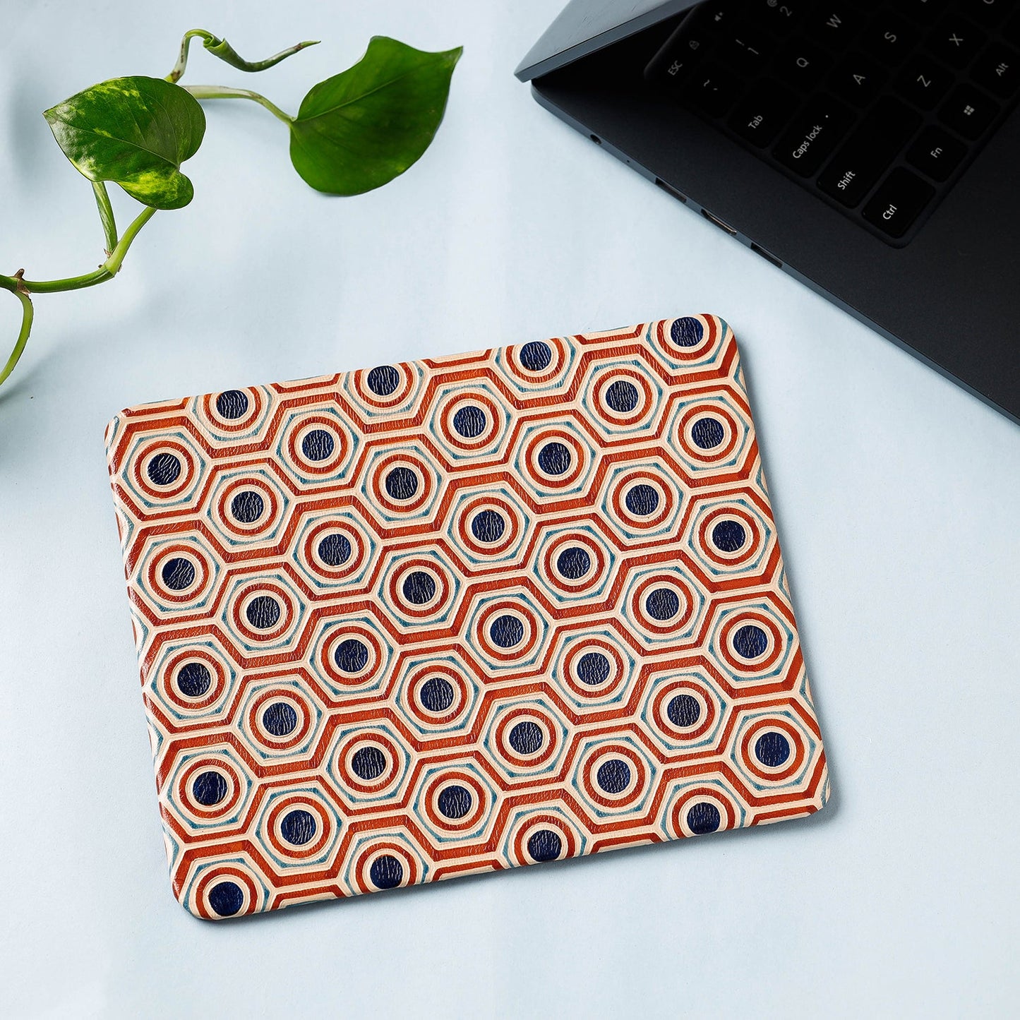  Handcrafted Embossed Leather Mouse Pad 