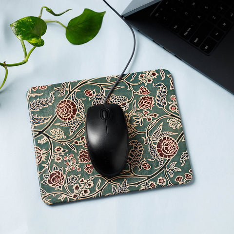  Handcrafted Embossed Leather Mouse Pad 