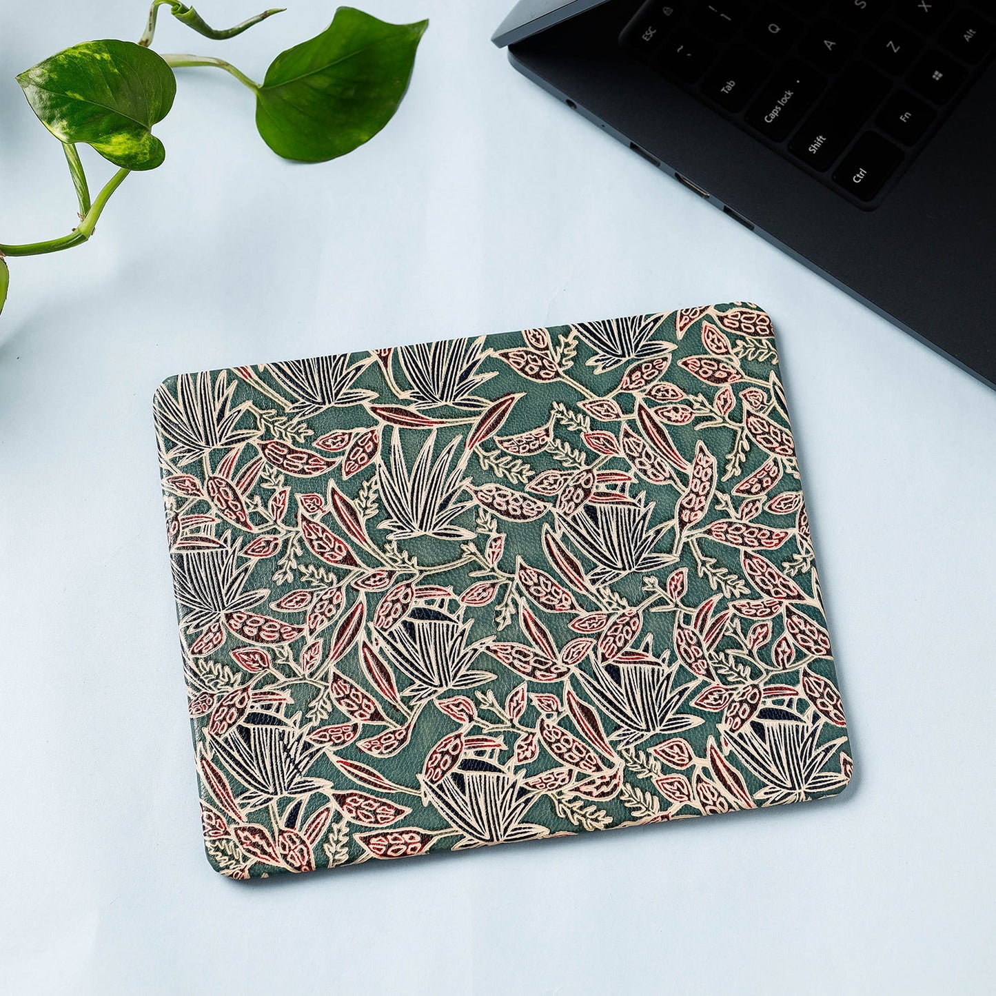  Handcrafted Embossed Leather Mouse Pad 
