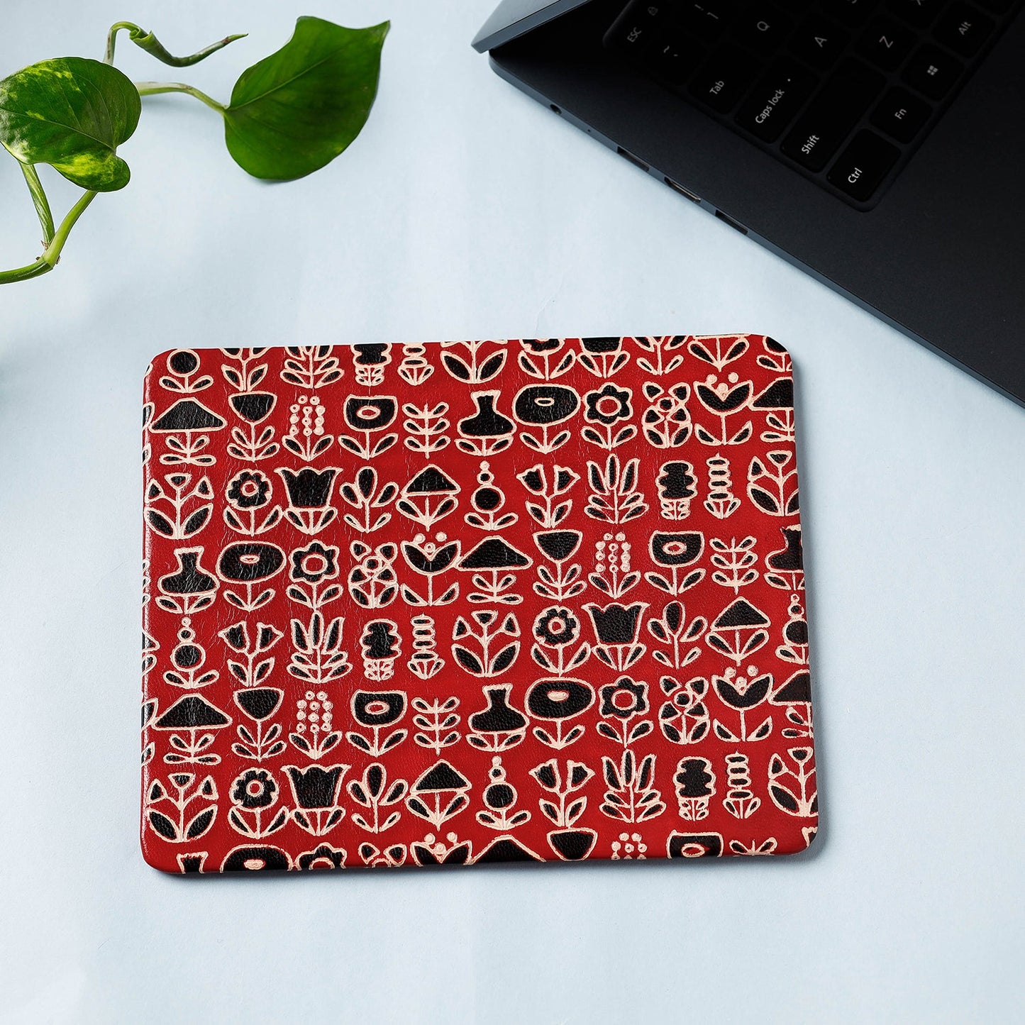  Handcrafted Embossed Leather Mouse Pad 