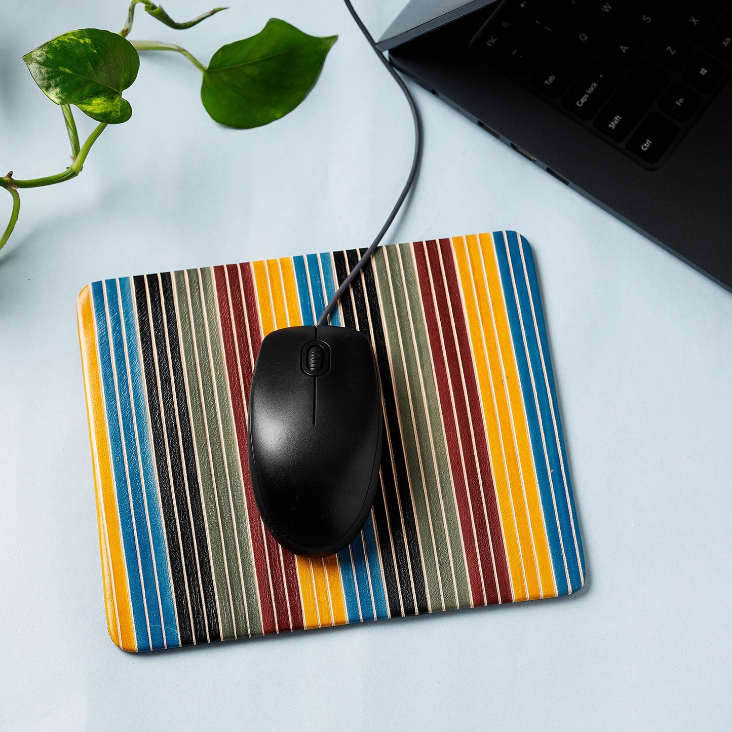  Handcrafted Embossed Leather Mouse Pad 