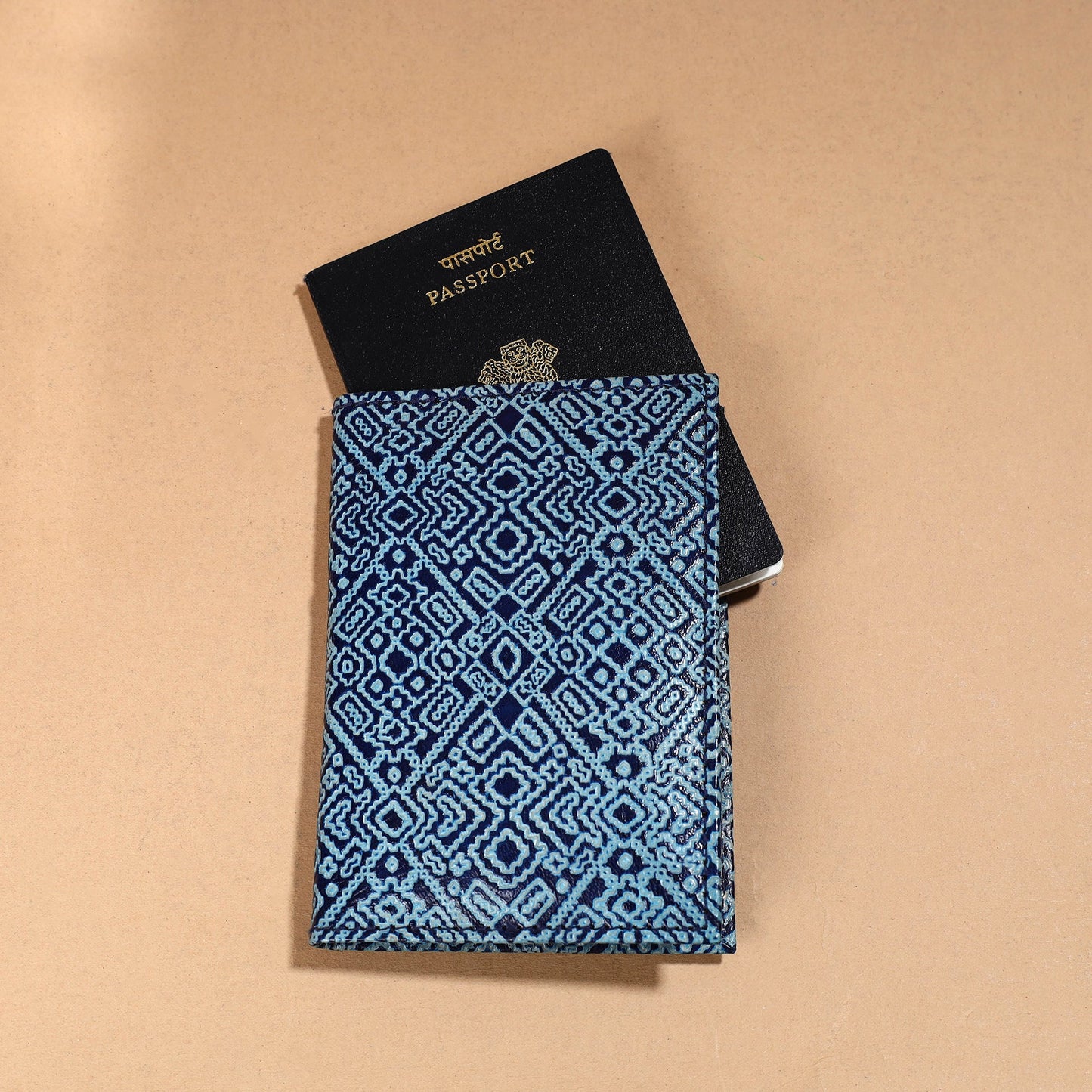  Handcrafted Embossed Leather Passport Cover 