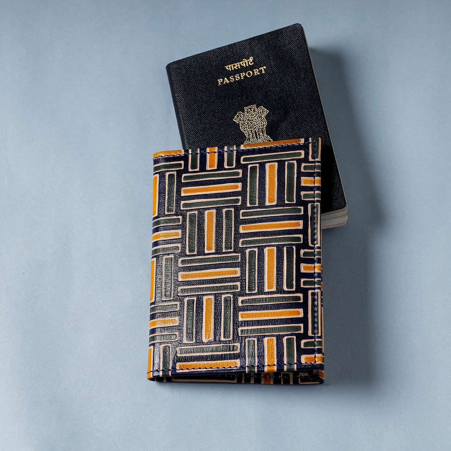  Handcrafted Embossed Leather Passport Cover 