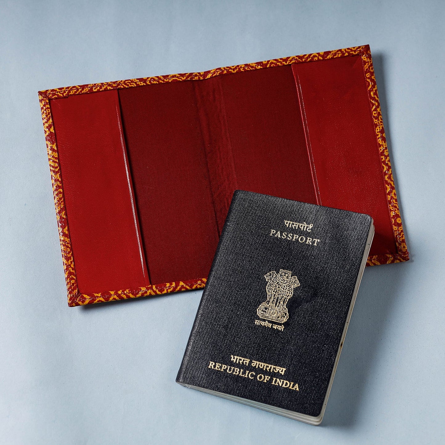  Handcrafted Embossed Leather Passport Cover 