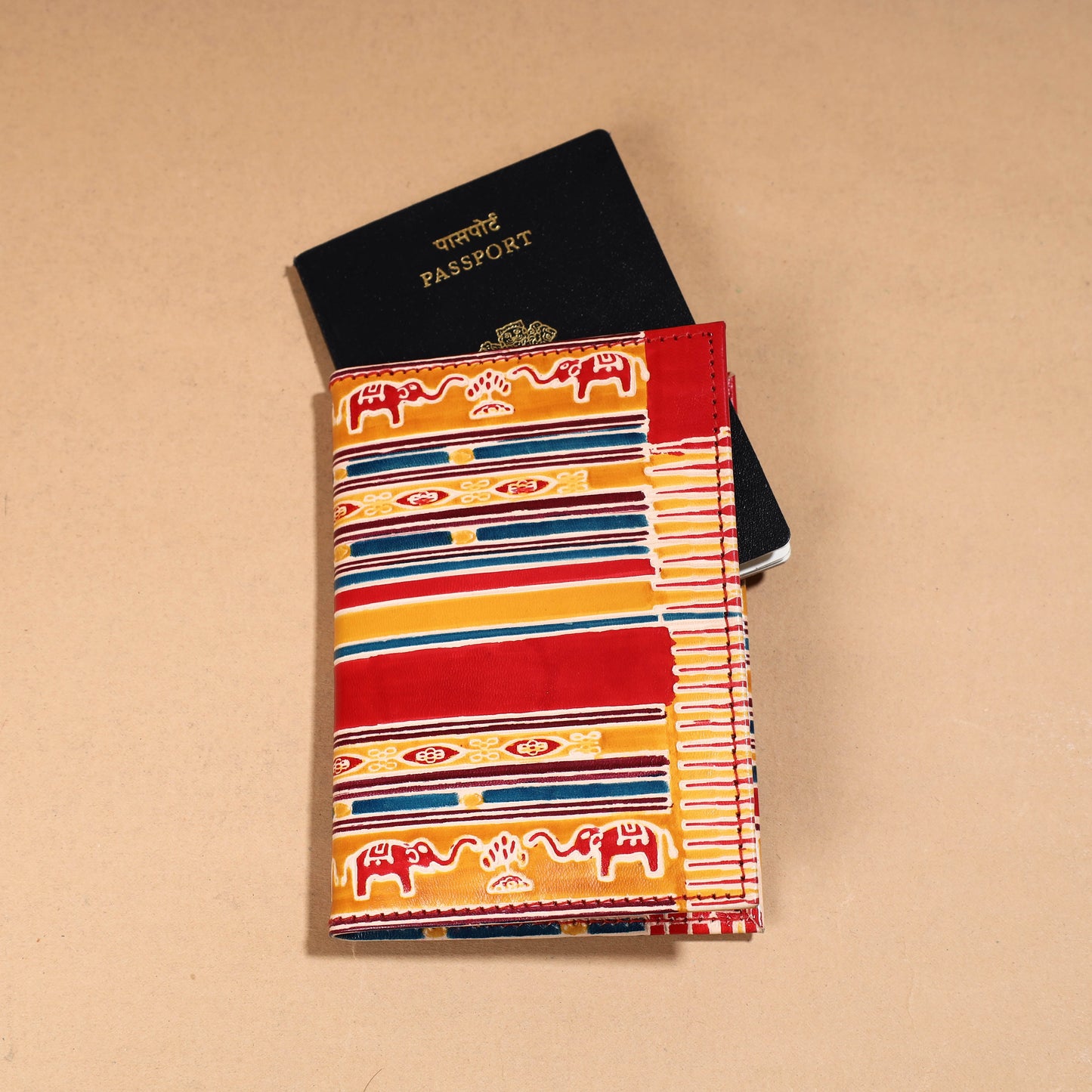  Handcrafted Embossed Leather Passport Cover 