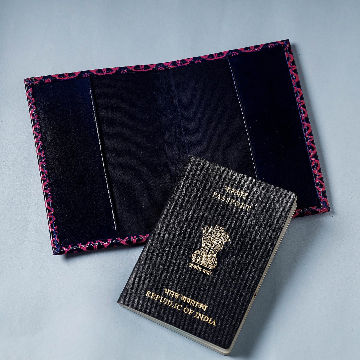  Handcrafted Embossed Leather Passport Cover 