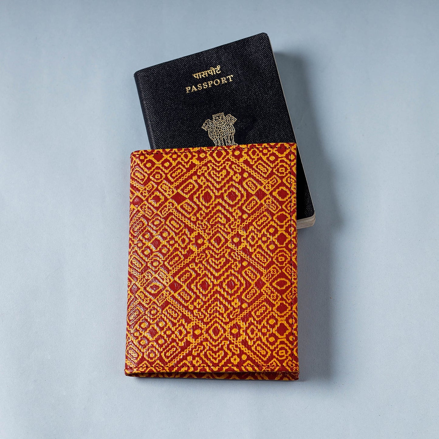  Handcrafted Embossed Leather Passport Cover 