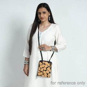  Handcrafted Embossed Leather Passport Holder Sling Bag 