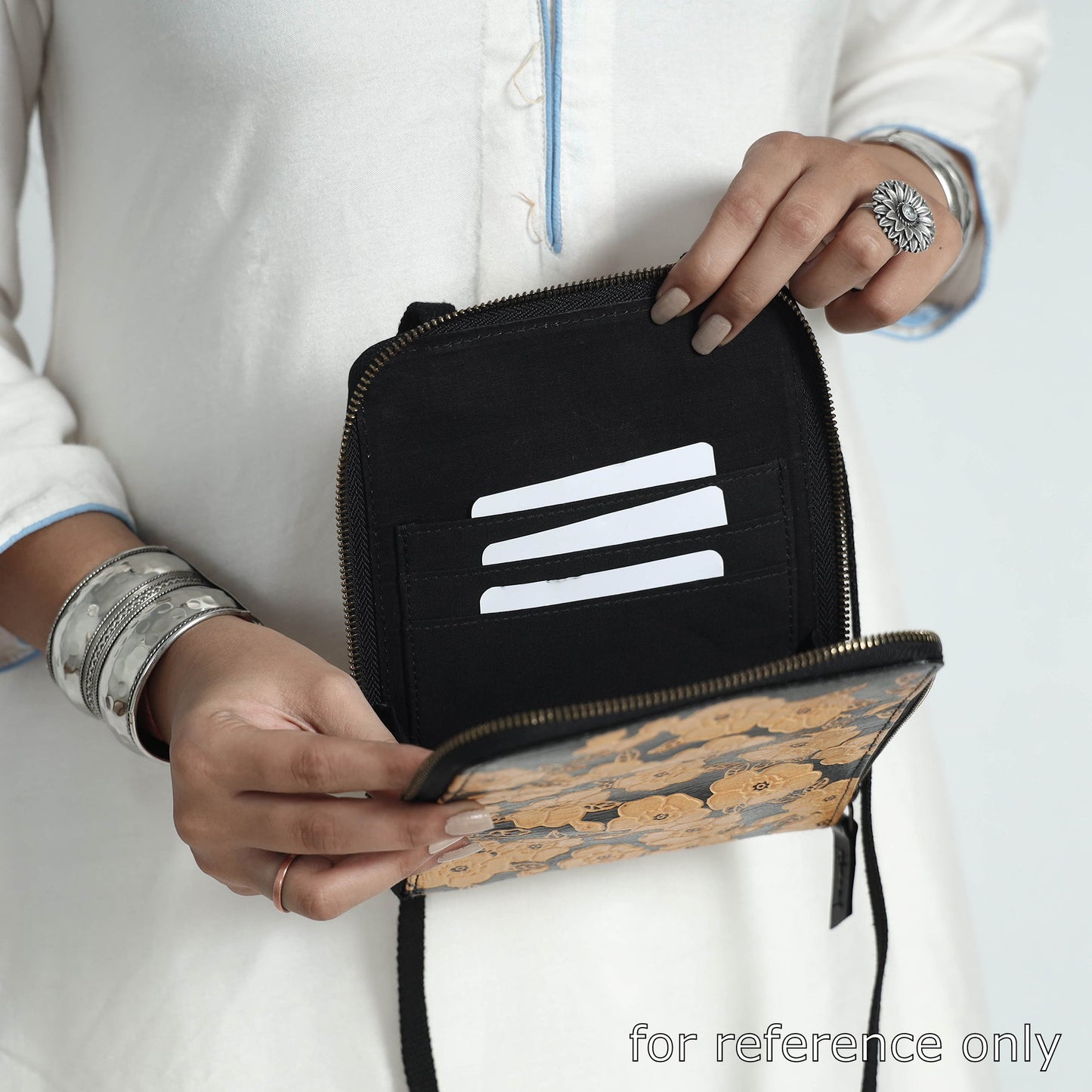  Handcrafted Embossed Leather Passport Holder Sling Bag 