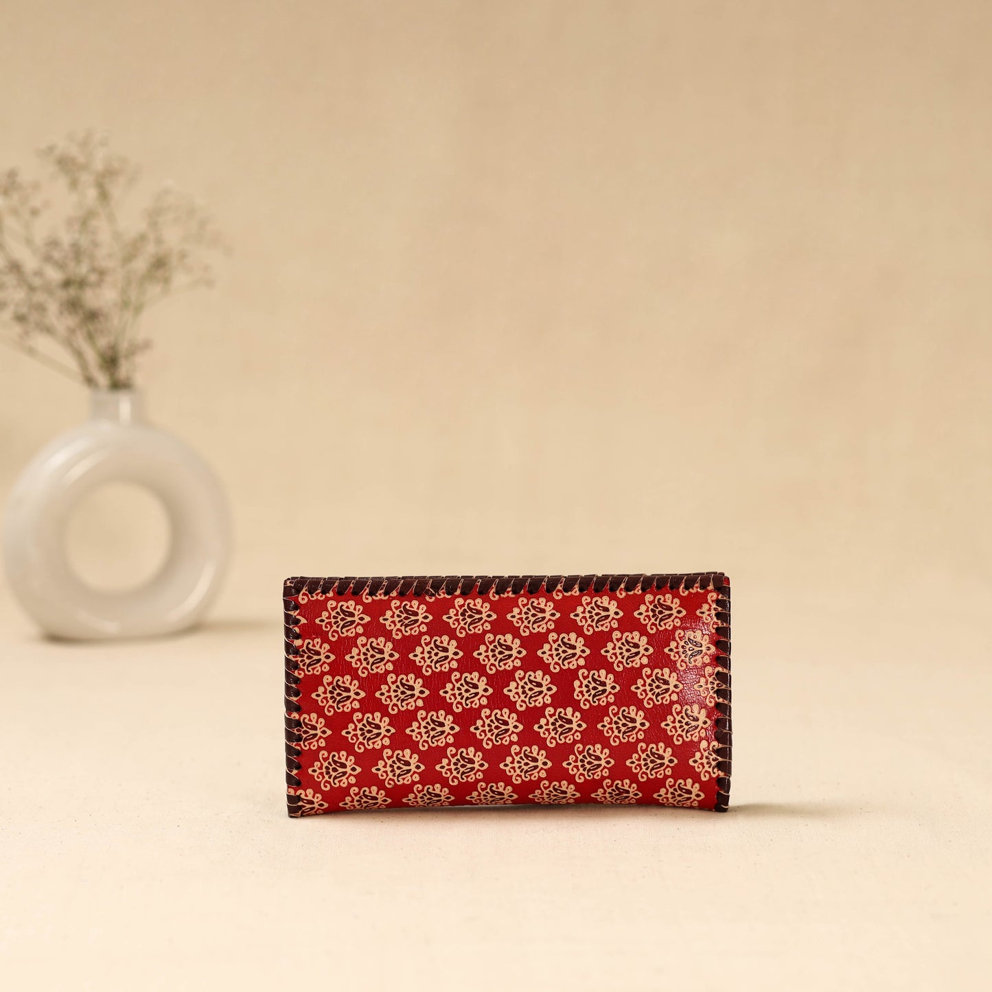 Handcrafted embossed leather wallet 50