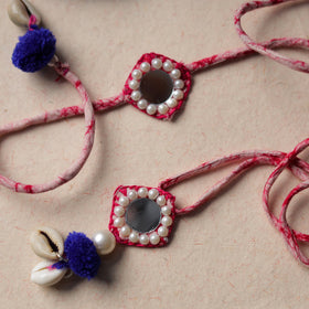 Buy Handcrafted Embroidery Bead Work Fabart Rakhi & Lumba Set 12 Online at iTokri.com