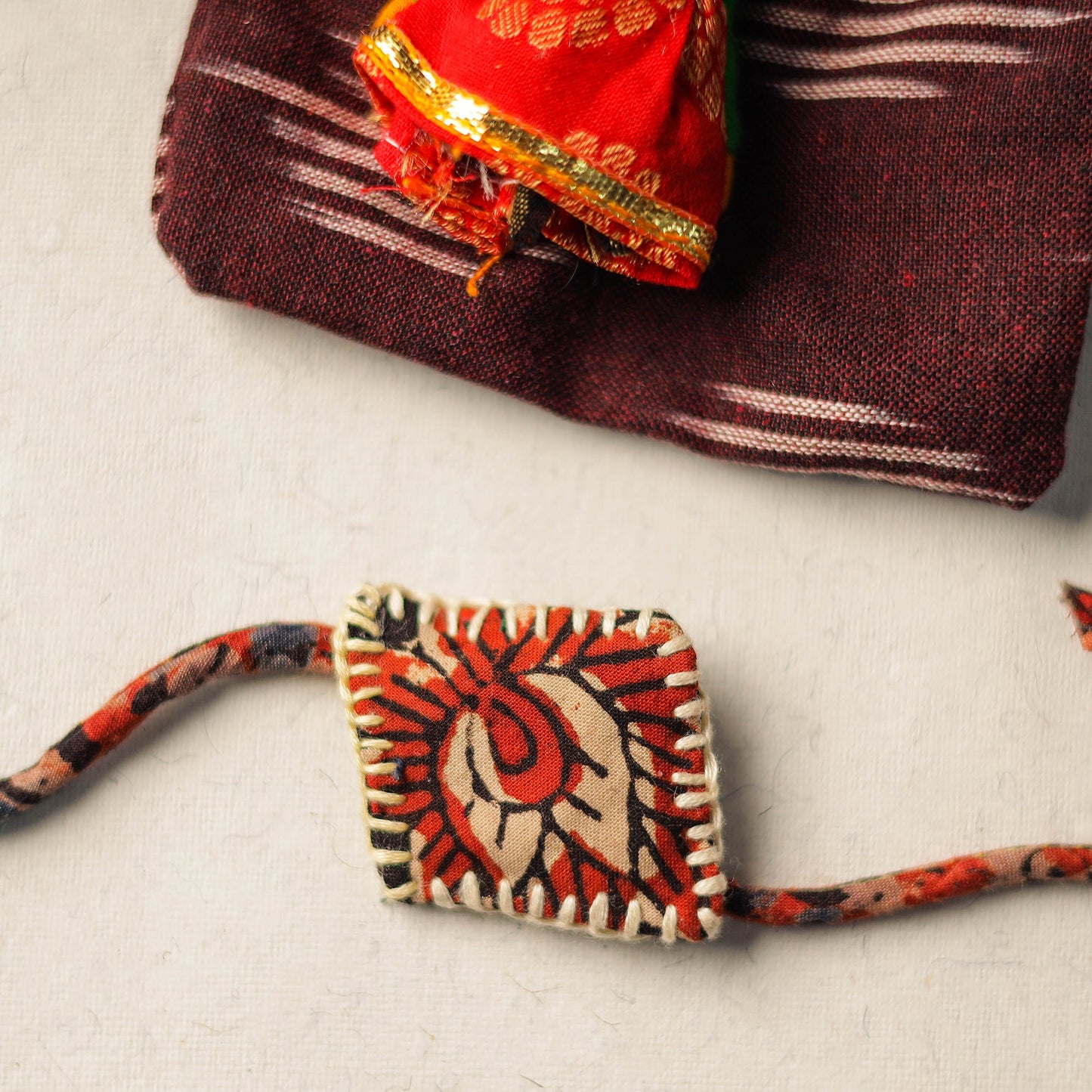  Handcrafted Embroidery Fabart Rakhi 02 
