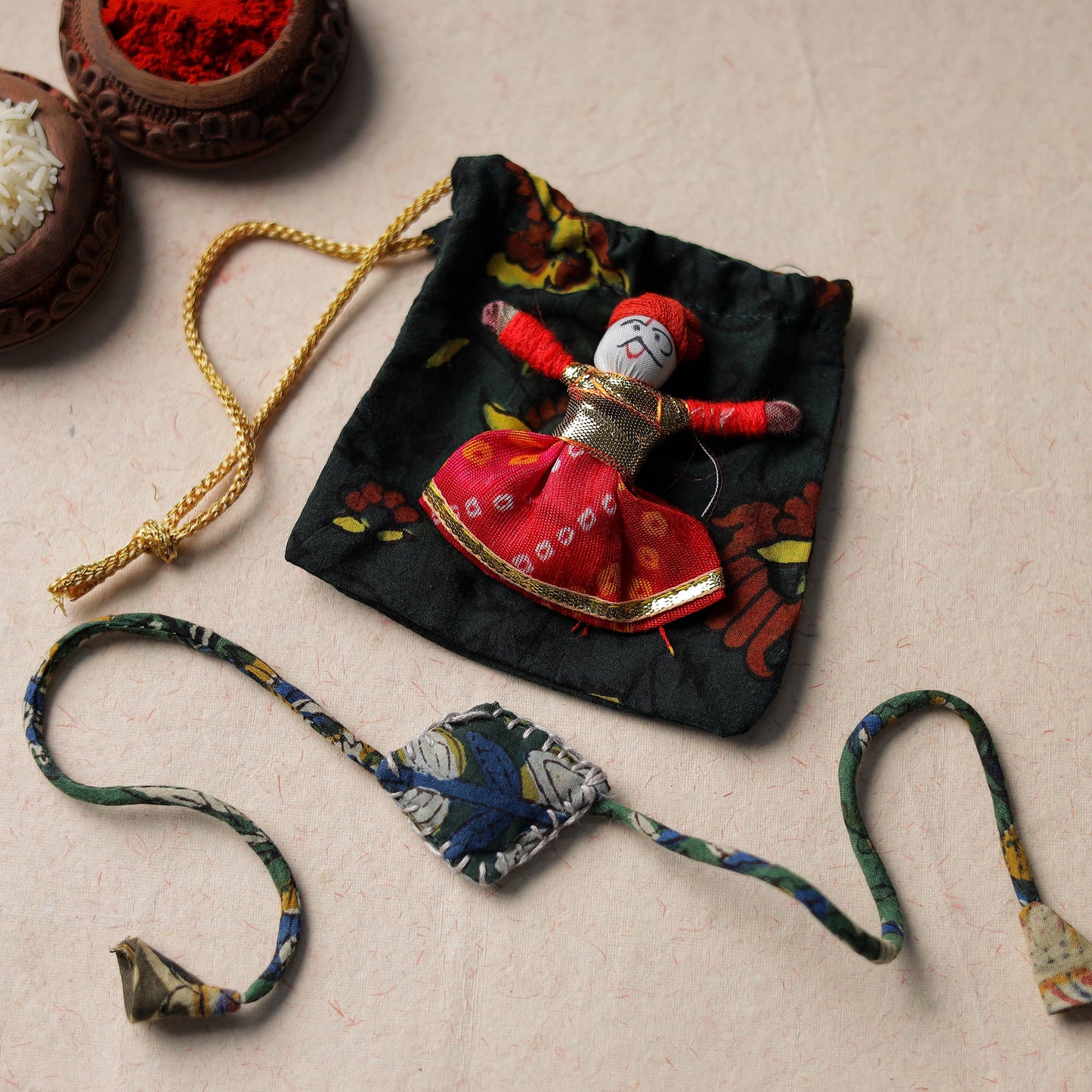  Handcrafted Embroidery Fabart Rakhi 04 