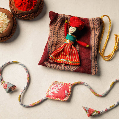  Handcrafted Embroidery Fabart Rakhi 06 