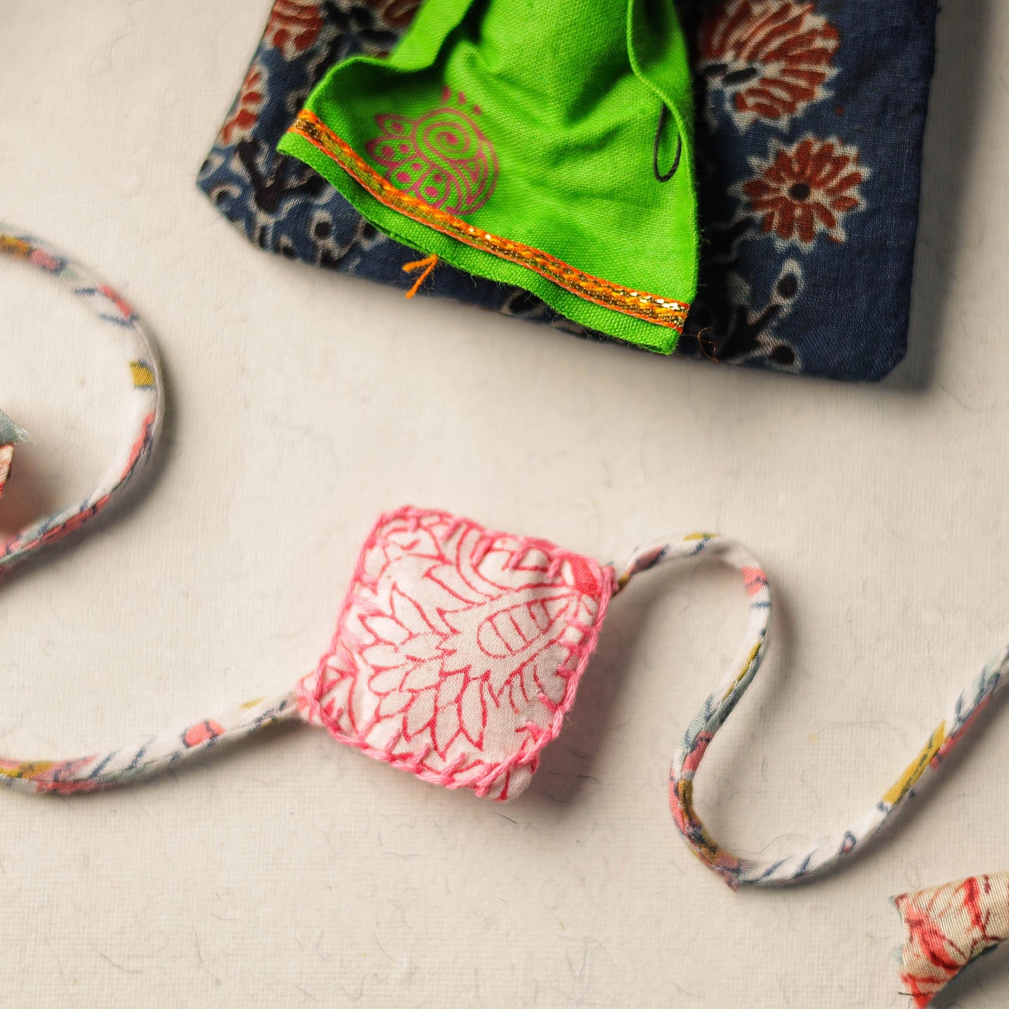  Handcrafted Embroidery Fabart Rakhi 08 