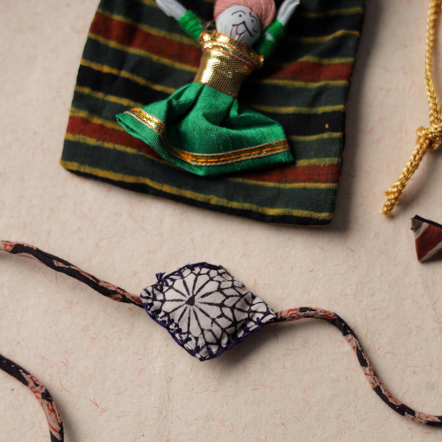  Handcrafted Embroidery Fabart Rakhi 17 