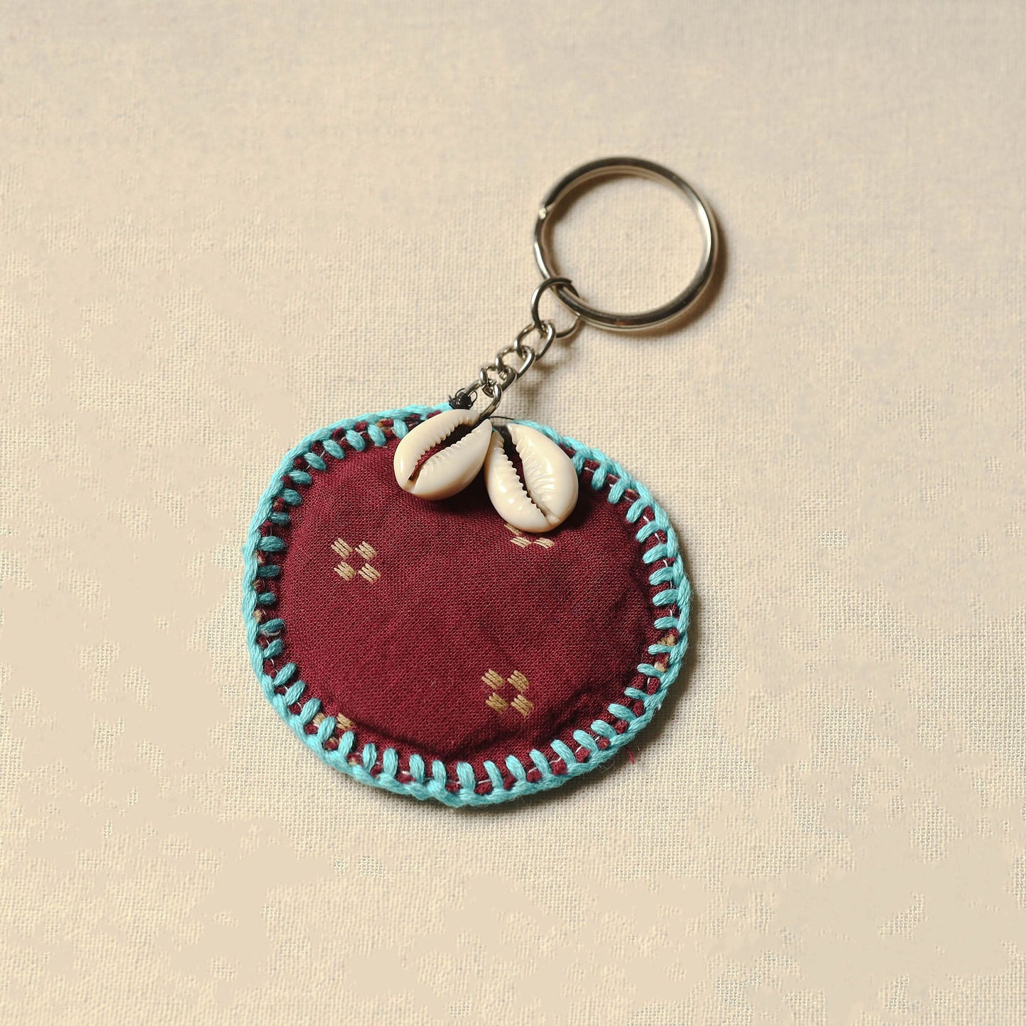Maroon Handcrafted Fab Artwork Keychain