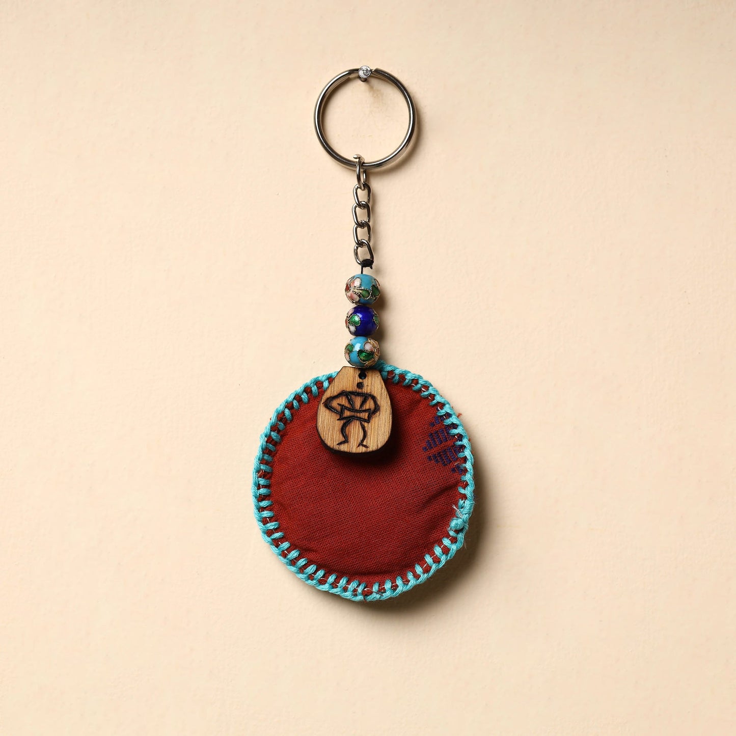 Red Handcrafted Fab Artwork Keychain