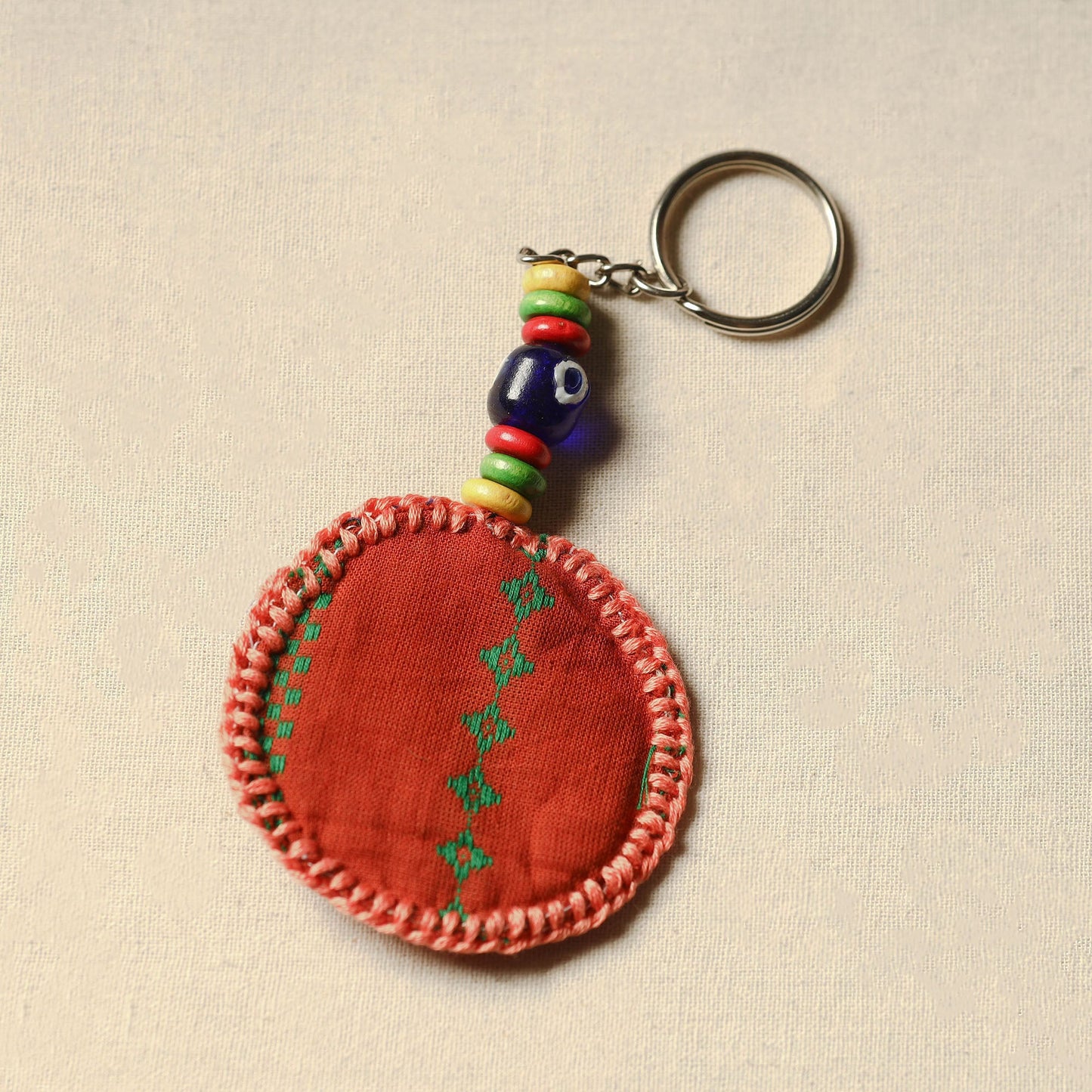 Red Handcrafted Fab Artwork Keychain