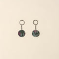 Handcrafted fabric embellished wood keychain (set of 2) 03