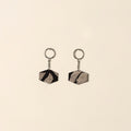 Handcrafted fabric embellished wood keychain (set of 2) 08