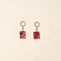 Handcrafted fabric embellished wood keychain (set of 2) 10