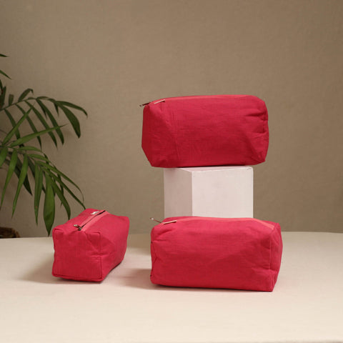 Handcrafted fabric toiletry bags (set of 3) 16
