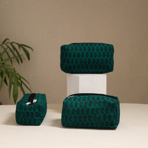 Handcrafted fabric toiletry bags (set of 3) 30