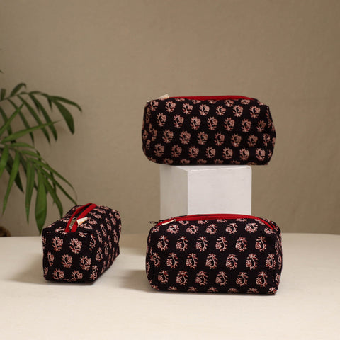Handcrafted fabric toiletry bags (set of 3) 33