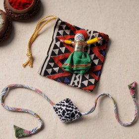  Handcrafted Flower Bead Work Fabart Rakhi 20 