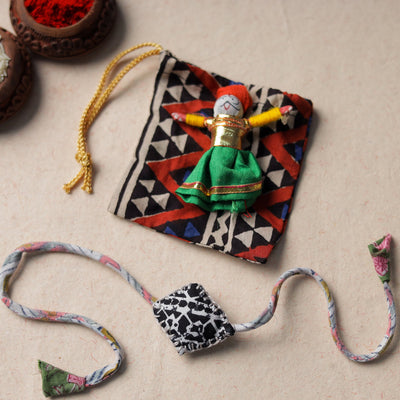  Handcrafted Flower Bead Work Fabart Rakhi 20 