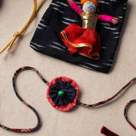  Handcrafted Flower Bead Work Fabart Rakhi 23 