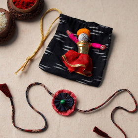  Handcrafted Flower Bead Work Fabart Rakhi 23 