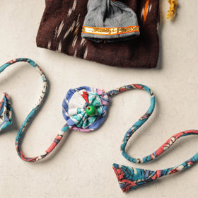  Handcrafted Flower Bead Work Fabart Rakhi 33 