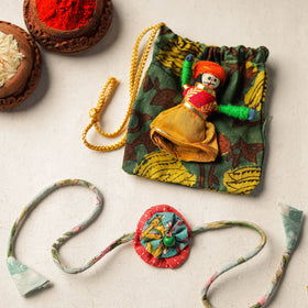  Handcrafted Flower Bead Work Fabart Rakhi 41 